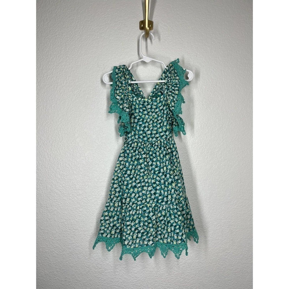 Peek Toddler Girl 3T Floral Dress Lace Trim Tassel